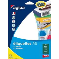 Étiquettes adhésives - 24 x 24 mm - Blanc : AGIPA Lot de 640 Modèle 