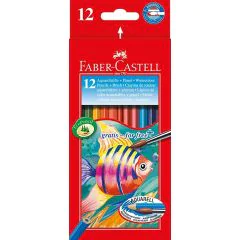 Etui de 12 Crayons de couleur aquarellables : FABER-CASTELL Kinder-Aquarell Modèle