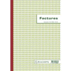 FACTURES sans TVA Carnet autocopiant Tripli A4 Exacompta 13288E