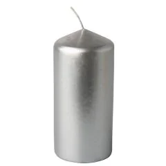 Bougie cylindrique - Argent 13 cm PAP STAR 