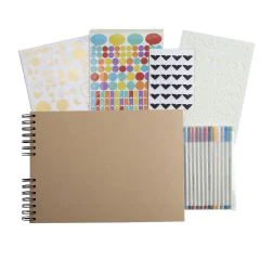 Album photos Kraft à spirales avec Kit de Scrapbooking - 320 x 220 mm : EXACOMPTA Scrap-Addict image