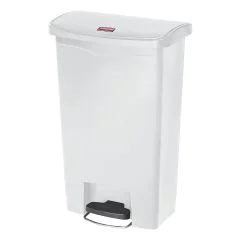 Poubelle à pédale avec couvercle - 50 litres - Blanc : RUBBERMAID Visuel