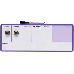 Tableau Planning Hebdomadaire Blanc Magnétique - 360 x 140 mm : NOBO image