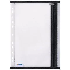 Pochette de rangement perforée à fermeture éclair Transparent / Noir - A4 : HERMA image 2