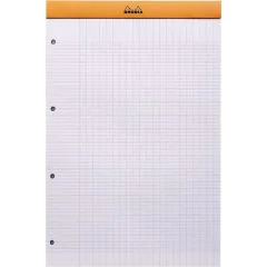 Bloc-notes perforé - Couverture Orange - 210 x 318 mm A4+ RHODIA N°20 Fermé