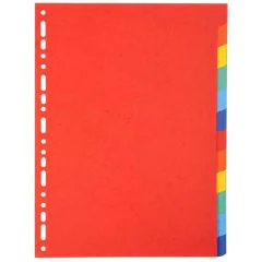 Jeu de 12 Intercalaires A4 en carte recyclée teintée - Assortiment : EXACOMPTA Image