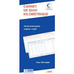 Suivi kilométrique des véhicules : Carnet autocopiant dupli ELVE 2094 
