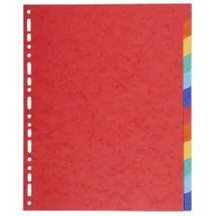 Jeu de 12 Intercalaires A4 maxi en carte recyclée teintée - Assortiment : EXACOMPTA Image