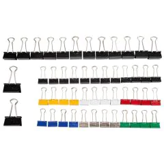Pince double clip en acier - Largeur 19/25/32 mm - Assortiment MAUL Mauly Lot de 50