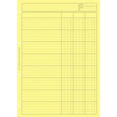 Bloc Audit Jaune : 3 colonnes avec en-tête 2631 - Feuille de travail (ELVE 2631)