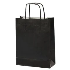 Sac en papier avec anse - 180 x 80 x 240 mm - Noir MAIL-MEDIA Lot de 300 visuel