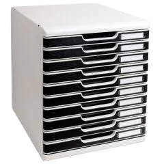 EXACOMPTA : Module de rangement 10 tiroirs A4 Modulo - Gris/noir