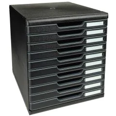 Module de rangement 10 tiroirs fermés - Modulo ECOBlack - Noir : EXACOMPTA image