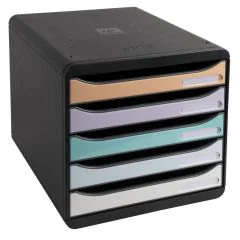 Module de rangement 5 tiroirs - Big Box Plus - Noir/Pastel : EXACOMPTA Aquarel image