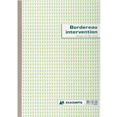 BORDEREAU D'INTERVENTION  : Carnet autocopiant Dupli - 210 x  297 mm 3302E