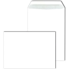 Pochettes d'expédition autocollantes sans fenêtre - 162 x 229 mm - Blanc : MAIL MEDIA Lot de 50 Visuel