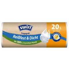 Sacs Poubelle avec poignée - 20 litres - Blanc : SWIRL Lot de 20 