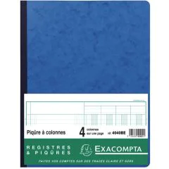 EXACOMPTA Registre comptable 4 colonnes sur 1 page 4040E Modèle