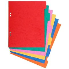 Jeu de 6 intercalaires en carte lustrée - Format Ecolier - Assortiment EXACOMPTA 