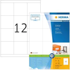 Étiquettes adhésives - 70 x 67,7 mm - Blanc : HERMA Premium Lot de 1200 Image