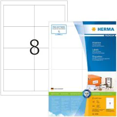 Étiquettes adhésives - 97 x 67,7 mm - Blanc : HERMA Premium Lot de 800 Visuel