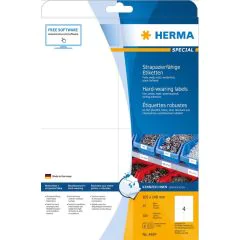Étiquettes adhésives plastifiées - 105 x 148 mm - Très résistantes HERMA 4697