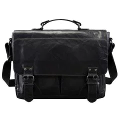 Sacoche à bandoulière - Cuir Noir : PRIDE ET SOUL Business Bag L Image