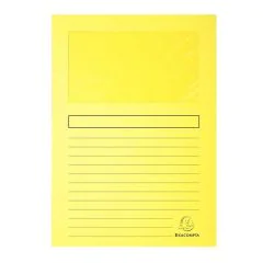 Chemises à fenêtre - Jaune : EXACOMPTA Super Lot de 100