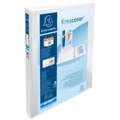 EXACOMPTA 51820E : Classeurs personnalisables avec 3 pochettes - Blanc - Dos de 37 mm