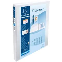 51841E EXACOMPTA : Classeurs personnalisables avec 3 pochettes - Blanc - Dos de 34 mm