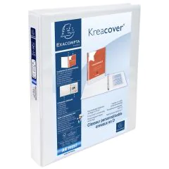Classeur Personnalisable avec 2 Pochettes - Bleu - 4 anneaux de 25 mm EXACOMPTA Visuel