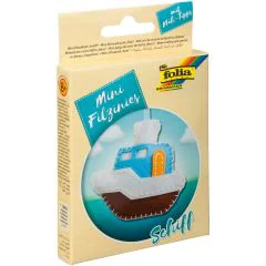 Kit de couture en feutrine pour fabriquer un Porte-clé - Bateau : FOLIA Filzinies Visuel