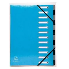 53927E EXACOMPTA  : Trieur avec élastiques Bleu clair
