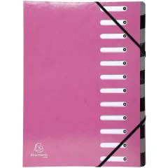 EXACOMPTA : Trieur élastiques 12 compartiments Rose 53928E photo