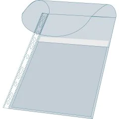 Lot de 10 Pochettes perforées à soufflet avec rabat et fermeture velcro - A4 - Ouverture latérale : EXACOMPTA Visuel