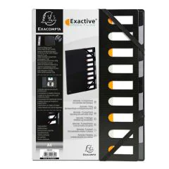 55334E EXACOMPTA  : Trieur Exactive avec élastiques  Noir