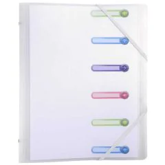 Photo Trieur avec élastiques Chromaline 6 compartiments - Incolore EXACOMPTA 