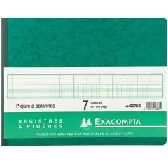Journal  7 colonnes sur 1 page - 250 x 320 mm EXACOMPTA 6070E Registre comptable