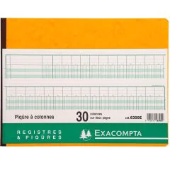 Registre 30 colonnes  250 x 320 mm 6300E Exacompta