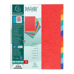Jeu de 12 Intercalaires 24 x 32 cm en carte lustrée - Assortiment EXACOMPTA 