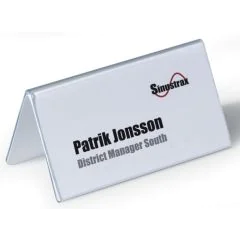 Lot de 25 Chevalets porte-nom - 100 x 52 mm - PVC Transparent : DURABLE Visuel