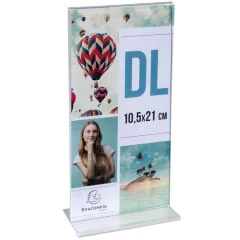 Chevalet - Présentoir - DL 100 x 210 mm vertical - Cristal : EXACOMPTA image