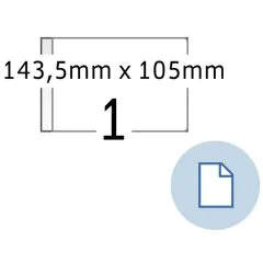 Étiquettes adhésives - 145,5 x 105 mm - Blanc : HERMA Dataprint Lot de 2000 Image