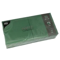 Photo Lot de 250 serviettes de table unies Vert foncé PAP STAR Restaurant