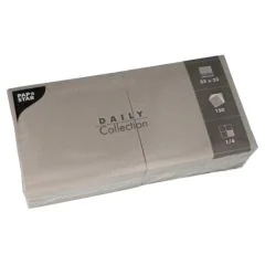 Photo Serviettes de table en papier - 330 x 330 mm - Gris PAP STAR 
