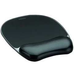 Photo Tapis de souris avec repose poignet Gel Cristal Noir FELLOWES
