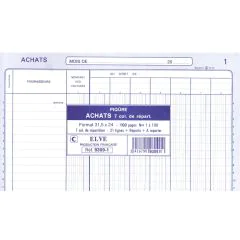 Journal des achats ELVE 9309-1- 320 x 250 mm (Cahier comptable)