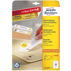 Étiquettes amovibles - Blanc - 99,1 x 42,3 mm AVERY Ecologique Lot de 360