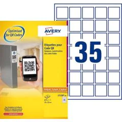 AVERY Étiquettes Codes QR 35 x 35 mm L7120-25 Blanc Modèle