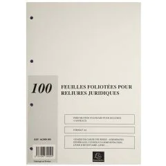 Recharge pour reliure juridique 100 feuillets EXACOMPTA 46280E